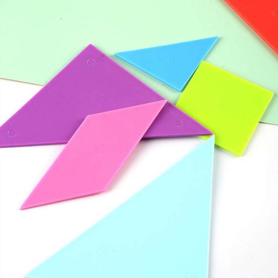 1 набор практичных антицарапающих интеллектуальных развивающих легких родительско-детских интерактивных игрушек-пазлов Танграм для подарка