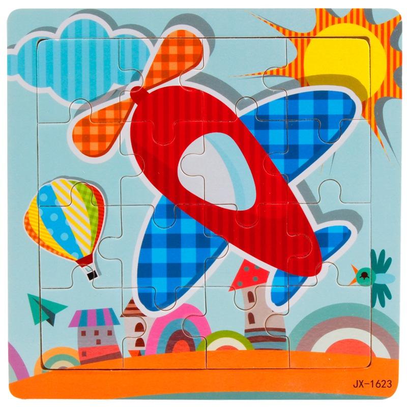 Деревянные карточки-пазлы на тему животных для малышей Набор из 16 развивающих и интерактивных игрушек-пазлов Style U